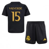 Real Madrid Federico Valverde #15 Kolmas Peliasu Lasten 2023-24 Lyhythihainen (+ Lyhyet housut)
